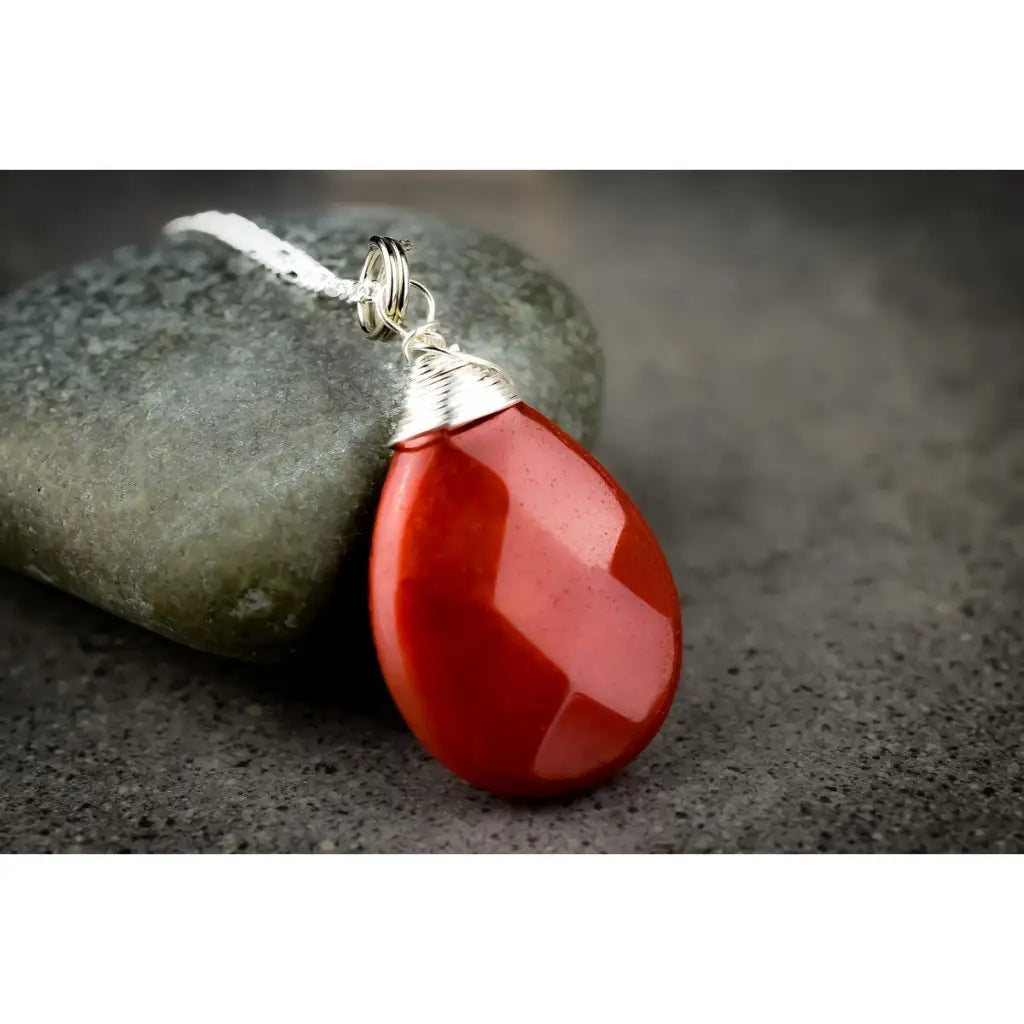 Madamlili jade teardrop edelsteen hanger - 925 sterling