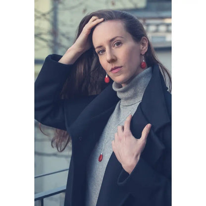 Madamlili jade teardrop edelsteen hanger - 925 sterling