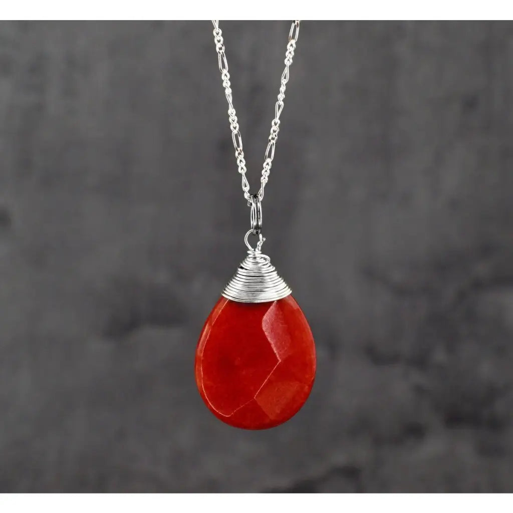 Madamlili jade teardrop edelsteen hanger - 925 sterling