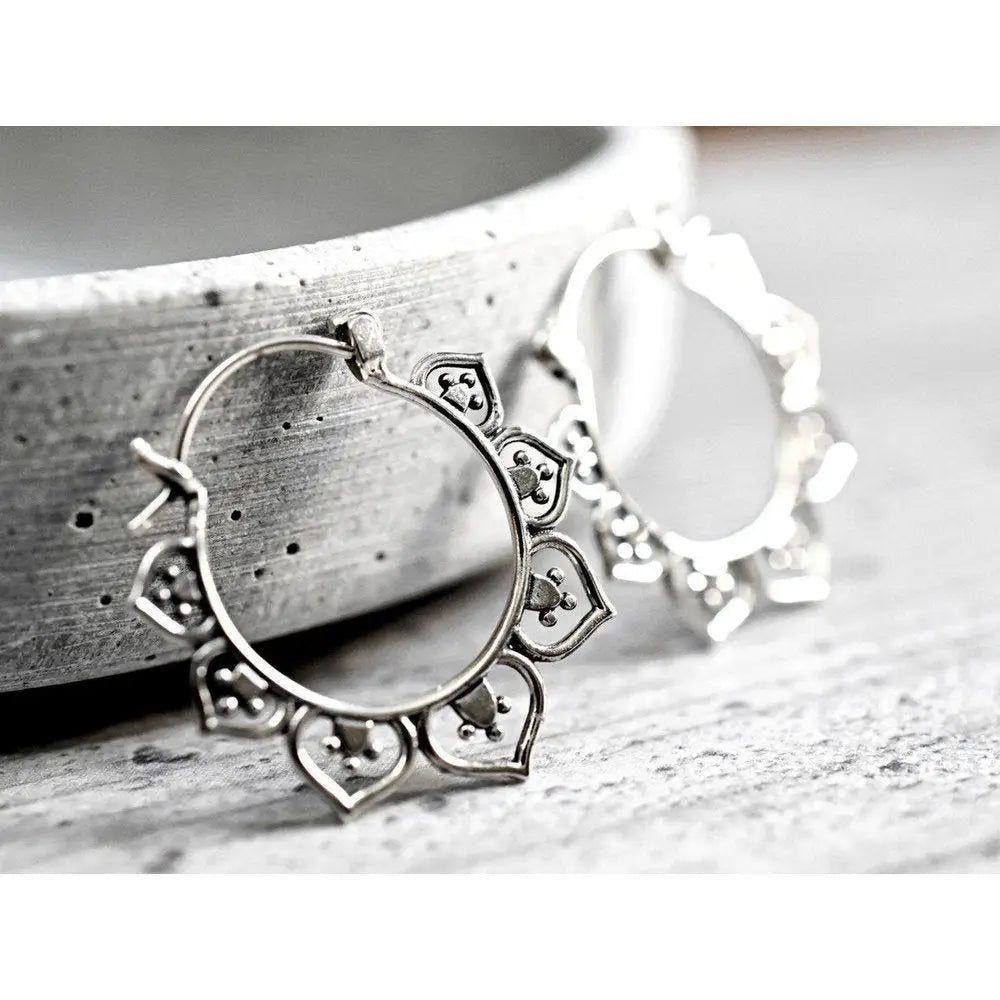 Madamlili karma oosterse oorringen - 925 sterling zilveren