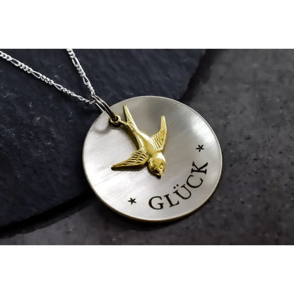 Madamlili ketting luck met zwaluw - 925 sterling zilver.