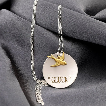 Madamlili ketting luck met zwaluw - 925 sterling zilver.