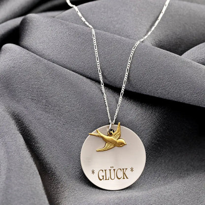 Madamlili ketting luck met zwaluw - 925 sterling zilver.