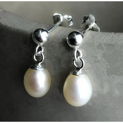 Madamlili klassieke pareloorbellen - 925 sterling zilver