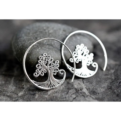 Madamlili levensboom spiraalvormige oorbellen - 925