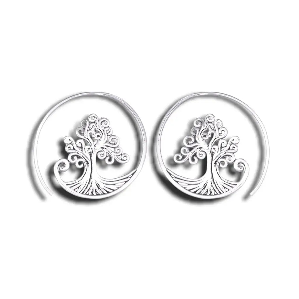Madamlili levensboom spiraalvormige oorbellen - 925