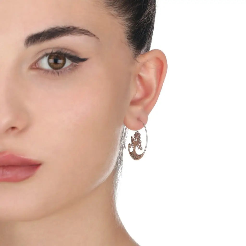 Madamlili levensboom spiraalvormige oorbellen - 925