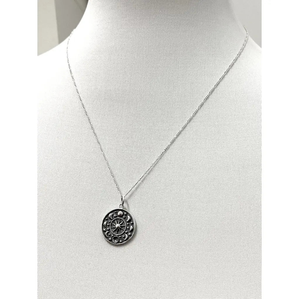 Madamlili maanfase- en sterhanger 925 sterling zilveren