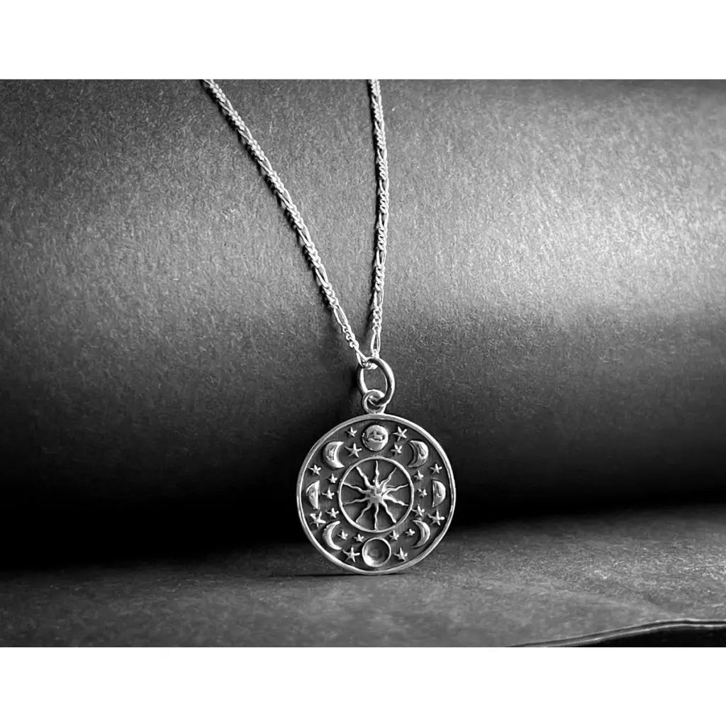 Madamlili maanfase- en sterhanger 925 sterling zilveren