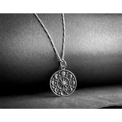 Madamlili maanfase- en sterhanger 925 sterling zilveren