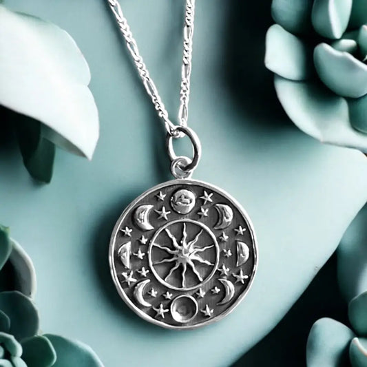 Madamlili maanfase- en sterhanger 925 sterling zilveren