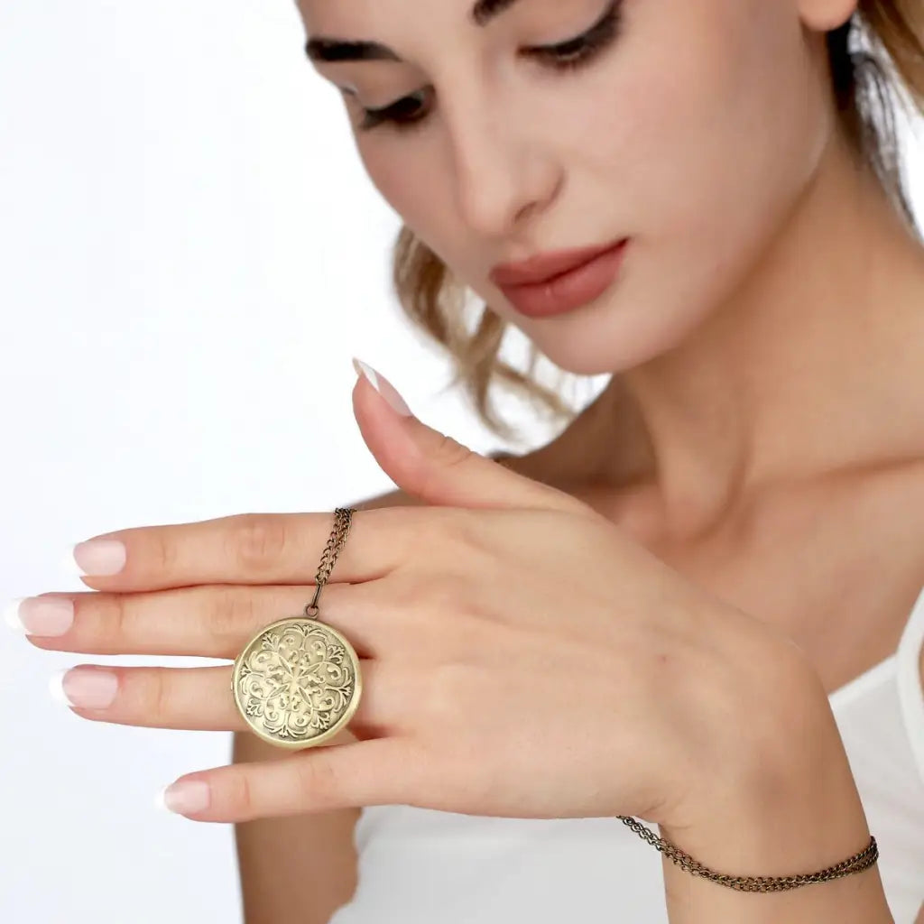 Madamlili marrakesh bronzen fotomedaillonketting