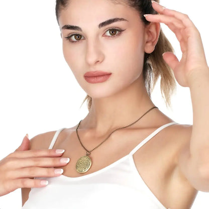 Madamlili marrakesh bronzen fotomedaillonketting