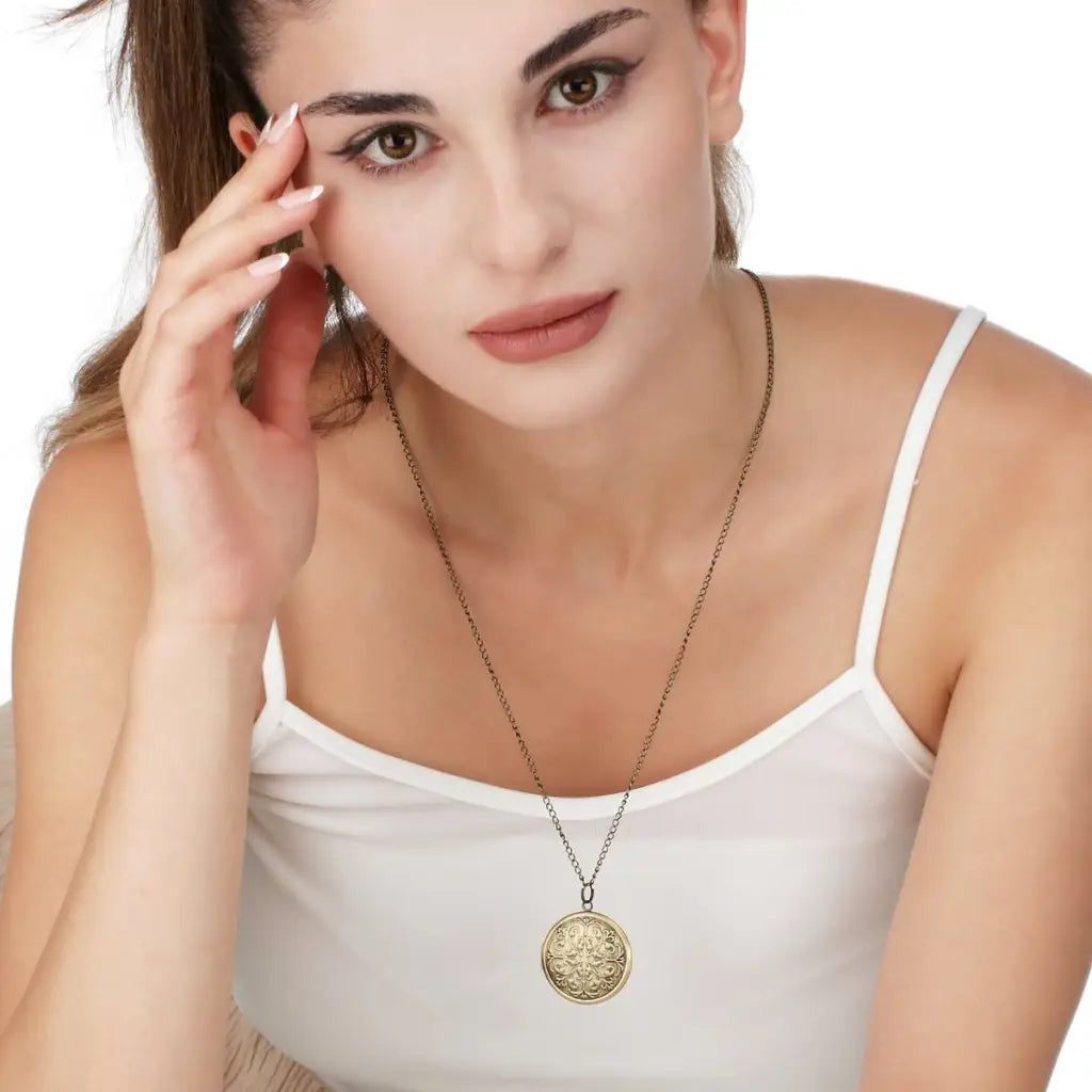 Madamlili marrakesh bronzen fotomedaillonketting