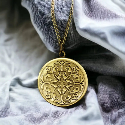 Madamlili marrakesh bronzen fotomedaillonketting