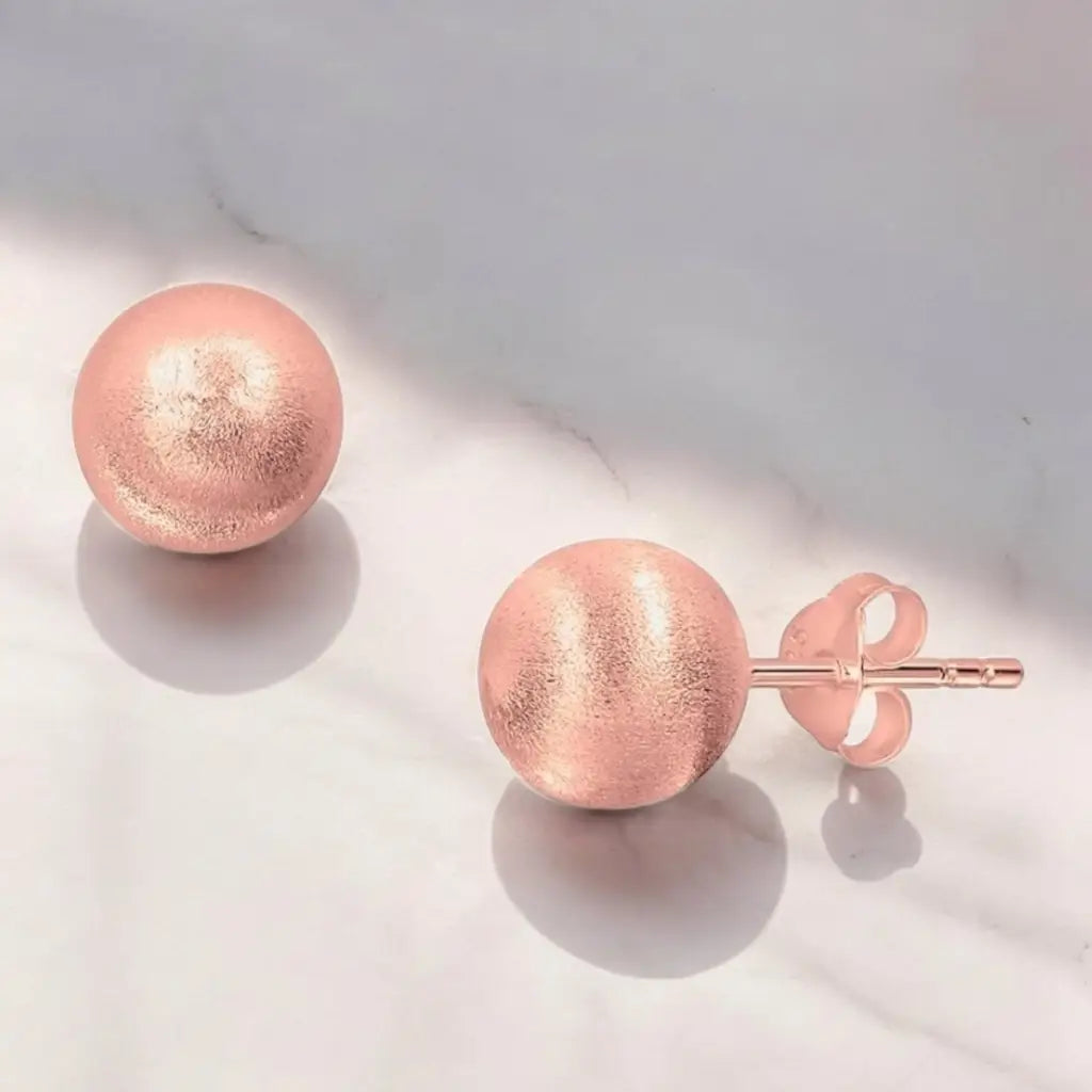 Madamlili matte klassieke 6 mm kogeloorknopjes - 18k