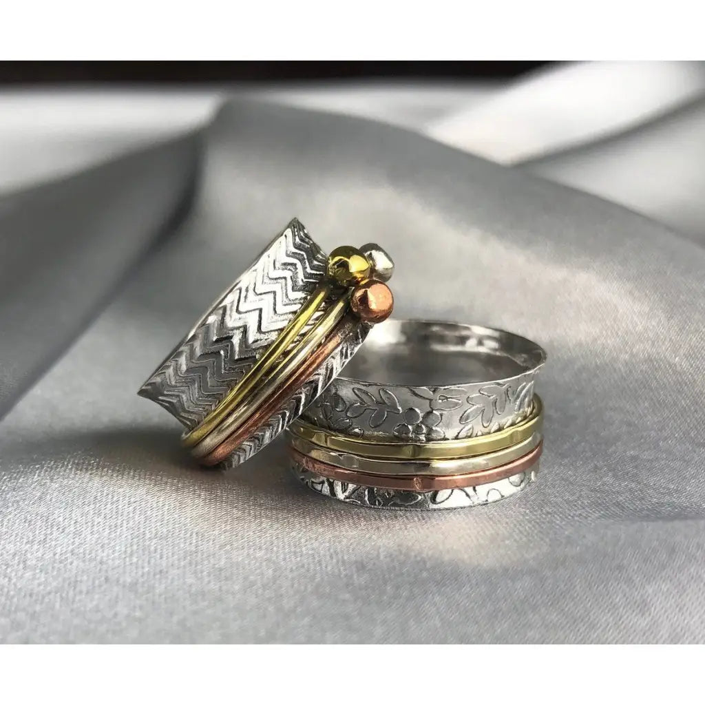 Madamlili meditatiering draairing - 925 sterling zilveren