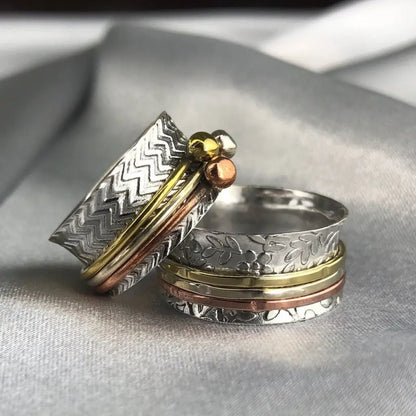 Madamlili meditatiering draairing - 925 sterling zilveren