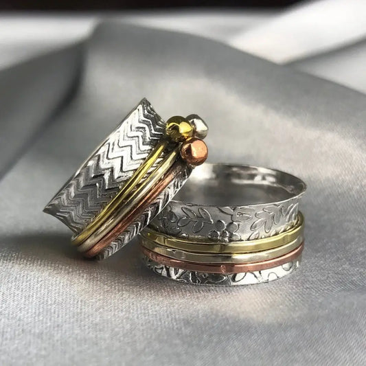 Madamlili meditatiering draairing - 925 sterling zilveren