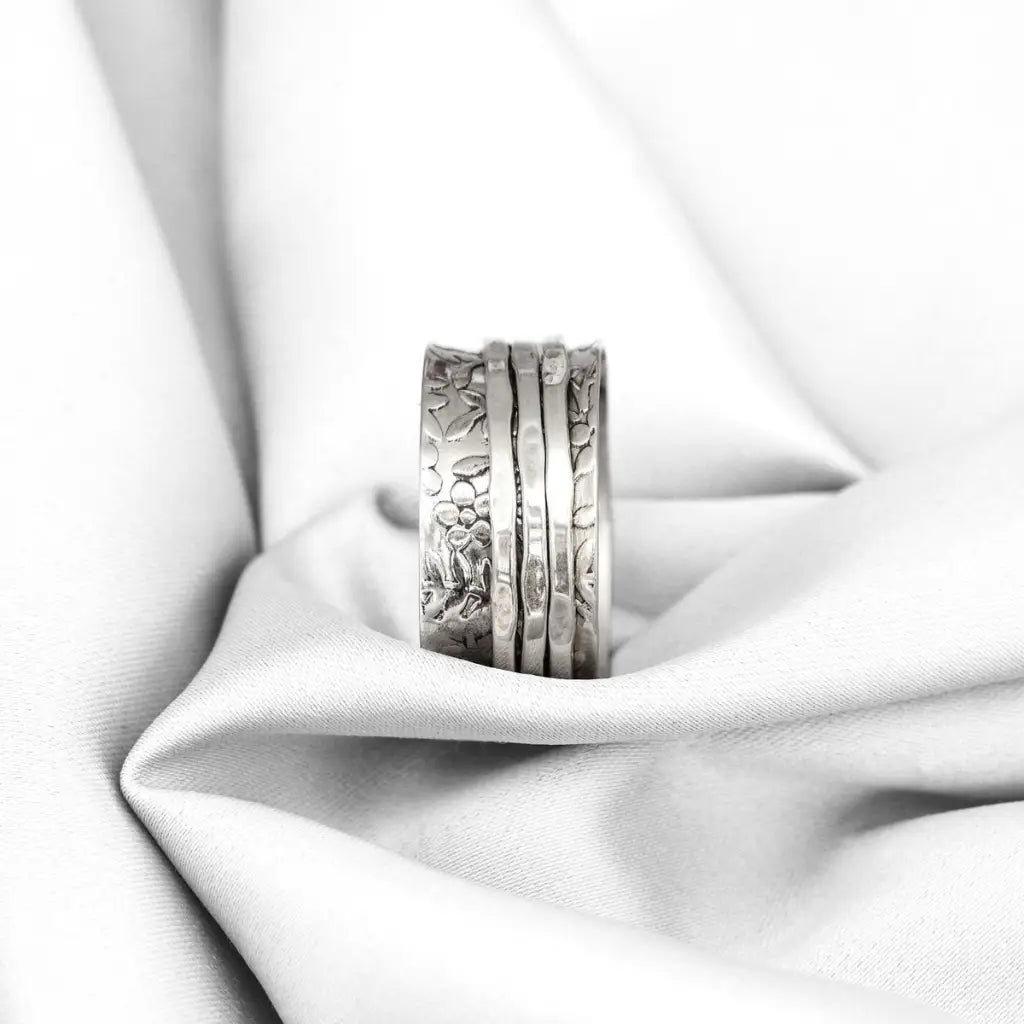 Madamlili meditatiering roterende ring - 925 sterling