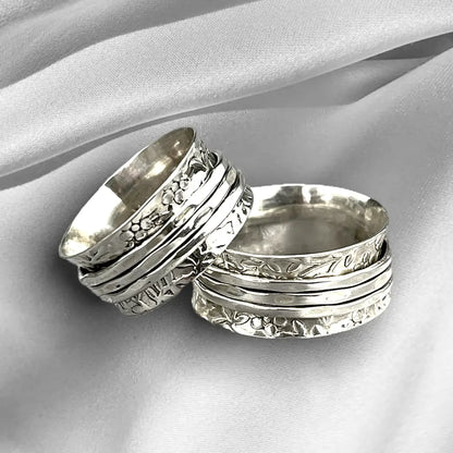 Madamlili meditatiering roterende ring - 925 sterling