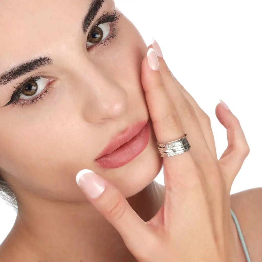 Madamlili meditatiering roterende ring - 925 sterling