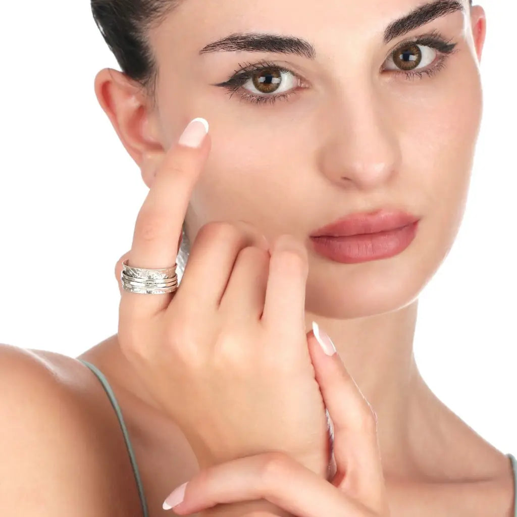 Madamlili meditatiering roterende ring - 925 sterling