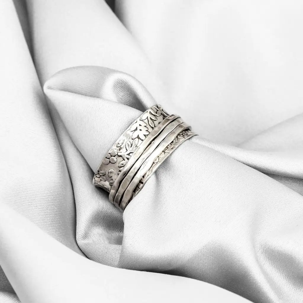 Madamlili meditatiering roterende ring - 925 sterling