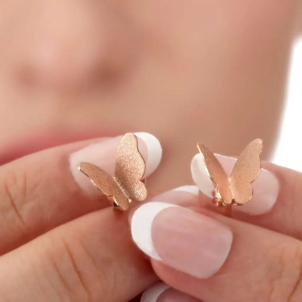 Madamlili mini vlinders oorknopjes - minimalistische 925