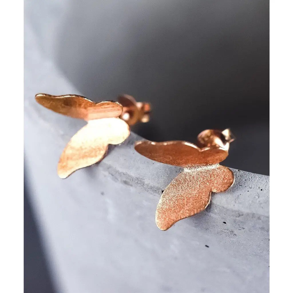 Madamlili mini vlinders oorknopjes - minimalistische 925