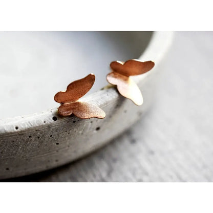 Madamlili mini vlinders oorknopjes - minimalistische 925