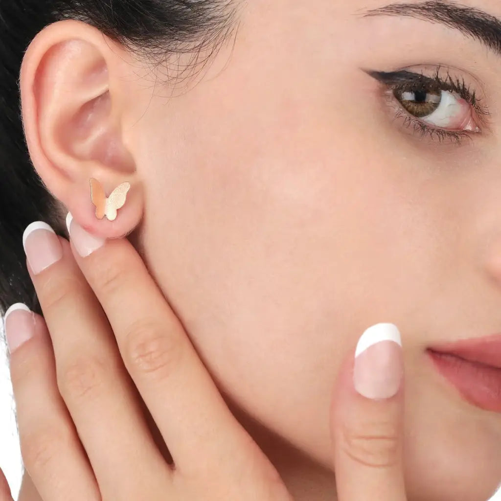 Madamlili mini vlinders oorknopjes - minimalistische 925