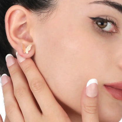 Madamlili mini vlinders oorknopjes - minimalistische 925