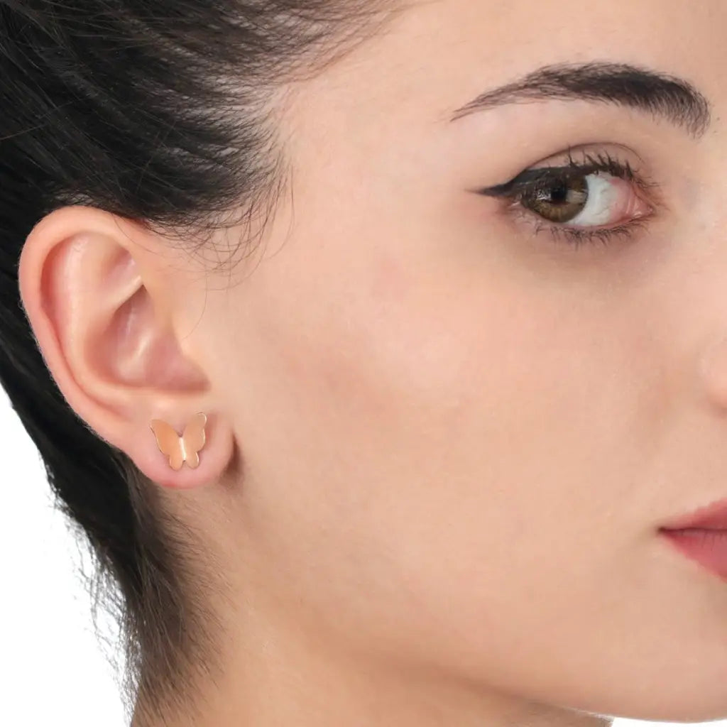 Madamlili mini vlinders oorknopjes - minimalistische 925