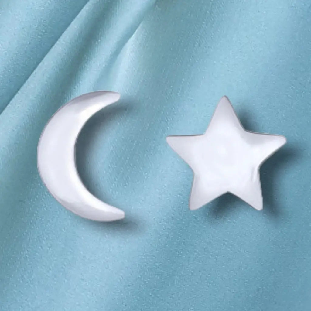 Madamlili moon star mini stud oorbellen - 925 sterling