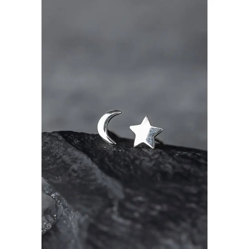 Madamlili moon star mini stud oorbellen - 925 sterling