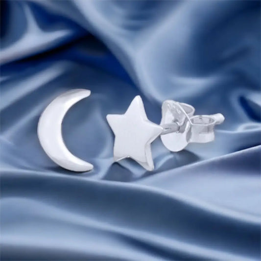 Madamlili moon star mini stud oorbellen - 925 sterling