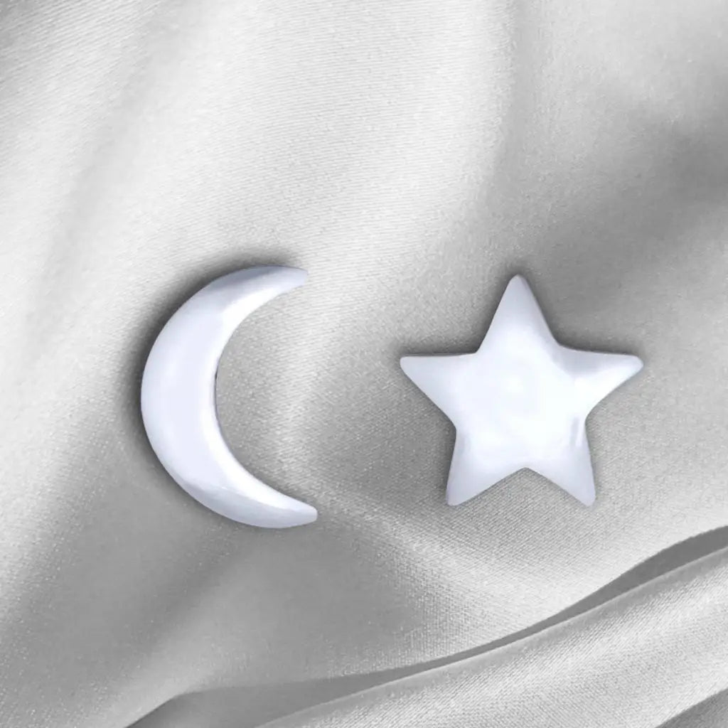 Madamlili moon star mini stud oorbellen - 925 sterling
