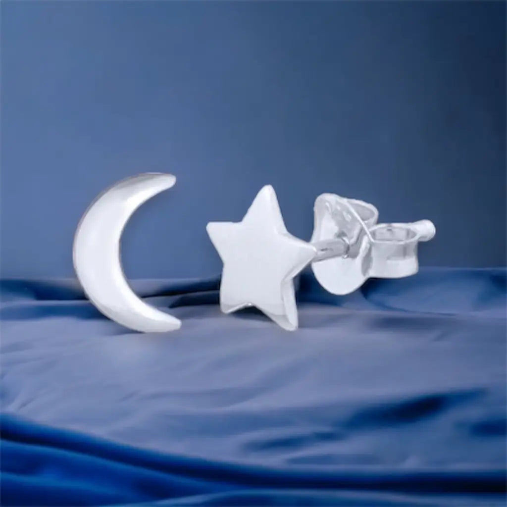 Madamlili moon star mini stud oorbellen - 925 sterling