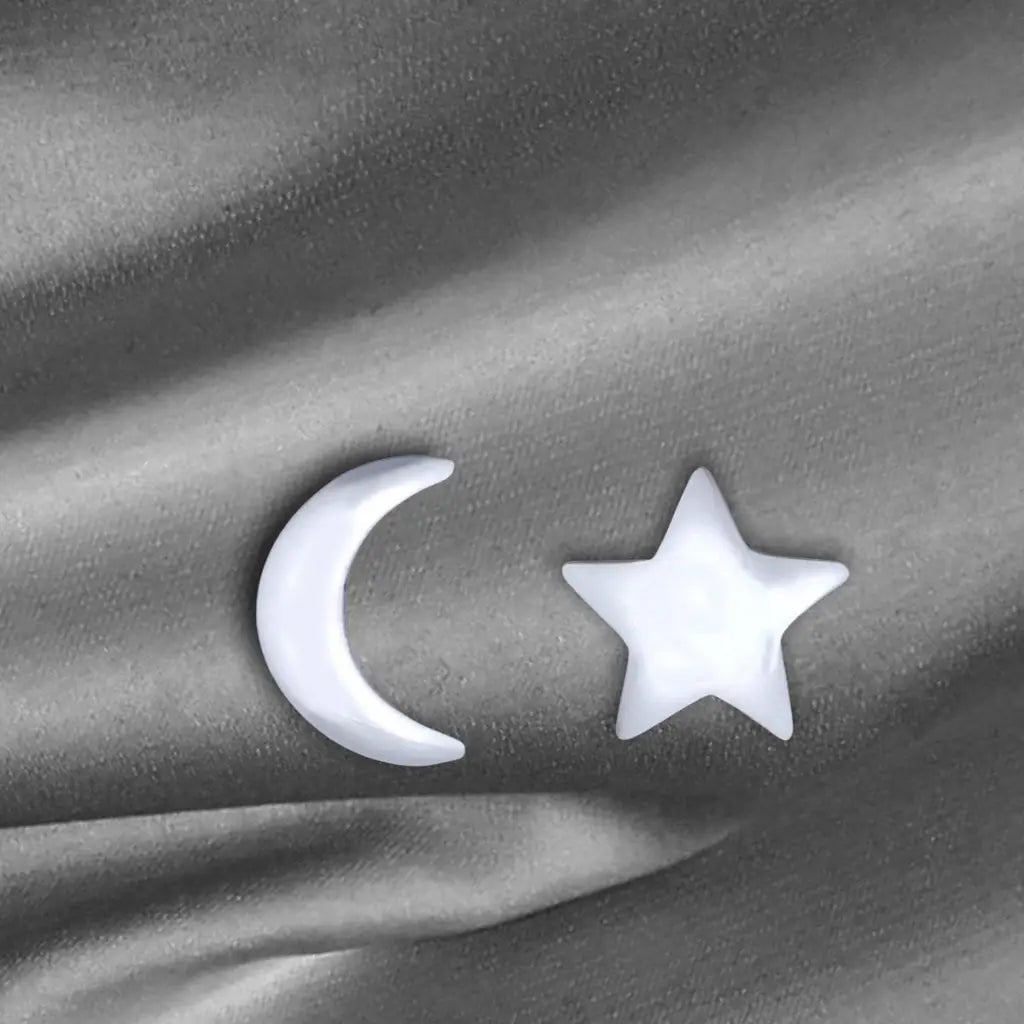 Madamlili moon star mini stud oorbellen - 925 sterling