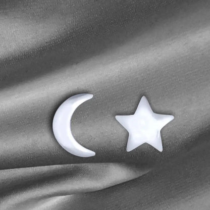 Madamlili moon star mini stud oorbellen - 925 sterling