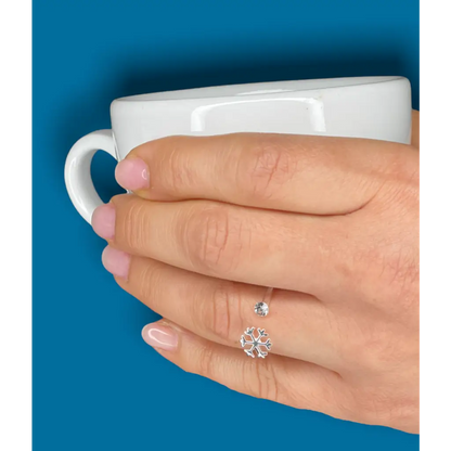 Madamlili n925 sterling zilveren ring sneeuwvlok. - sieraden