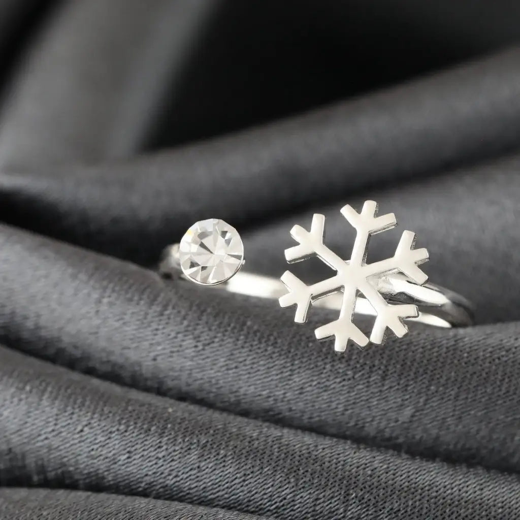 Madamlili n925 sterling zilveren ring sneeuwvlok. - sieraden