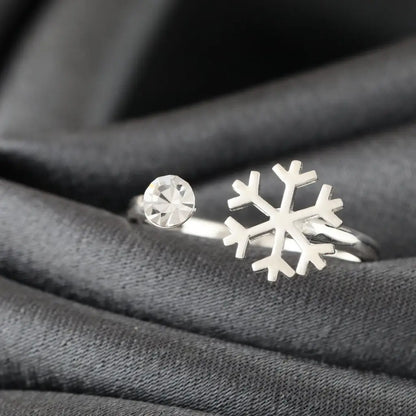 Madamlili n925 sterling zilveren ring sneeuwvlok. - sieraden