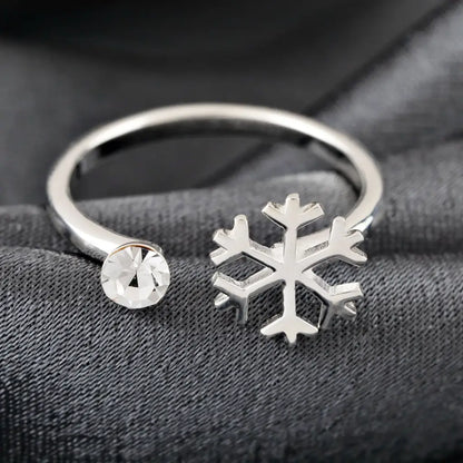 Madamlili n925 sterling zilveren ring sneeuwvlok. - sieraden