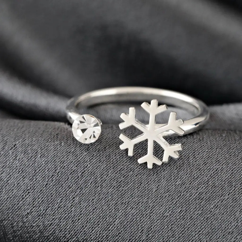 Madamlili n925 sterling zilveren ring sneeuwvlok. - sieraden