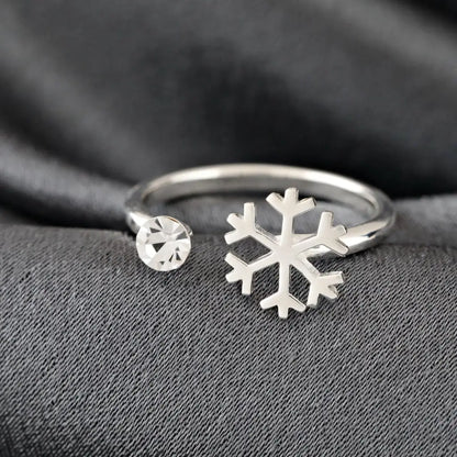 Madamlili n925 sterling zilveren ring sneeuwvlok. - sieraden
