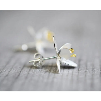 Madamlili oorbellen met bloemen - 925 sterling zilver