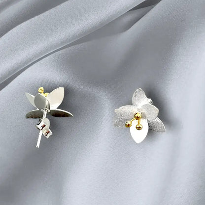 Madamlili oorbellen met bloemen - 925 sterling zilver