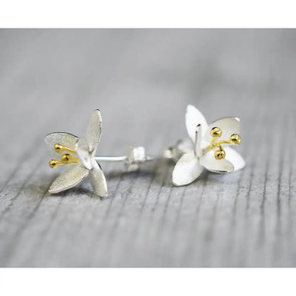 Madamlili oorbellen met bloemen - 925 sterling zilver